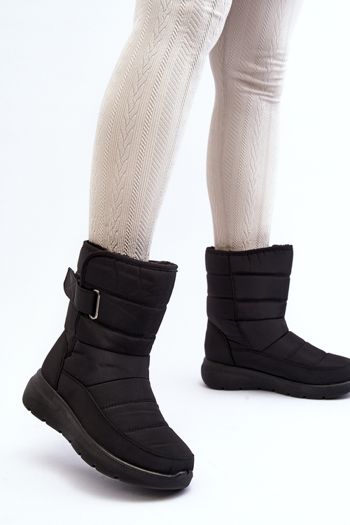 Śniegowce Damskie Na Rzep Ocieplane Czarne Jawora