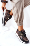 Logowane Sportowe Buty Sneakersy Czarno-Brązowe Always