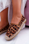 Espadryle Damskie Wsuwane Zamszowe Leopard Jungle