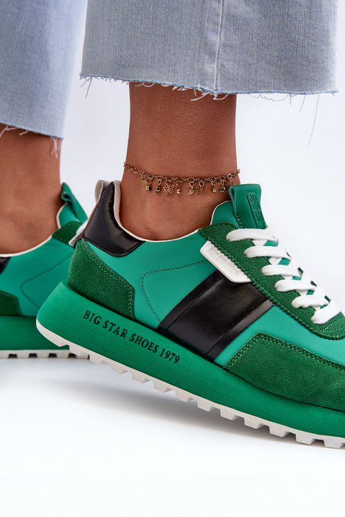 Sneakersy Damskie Na Platformie Big Star NN274501 Memory Foam System Zielone