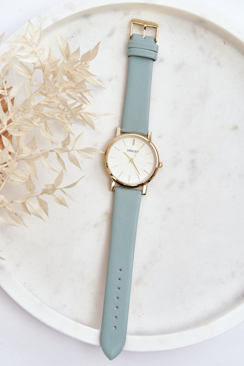 Damski Zegarek Ze Złotą Kopertą Ernest Miętowy Vega