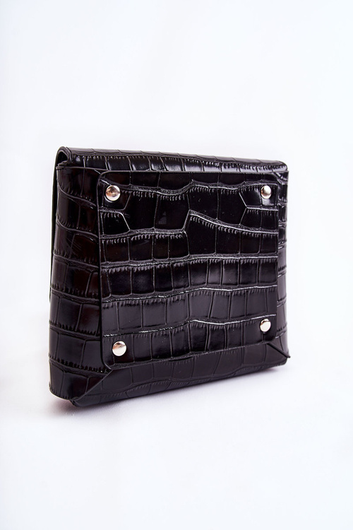 Skórzana Mała Torebka Listonoszka GOE ZNJ034 Czarna