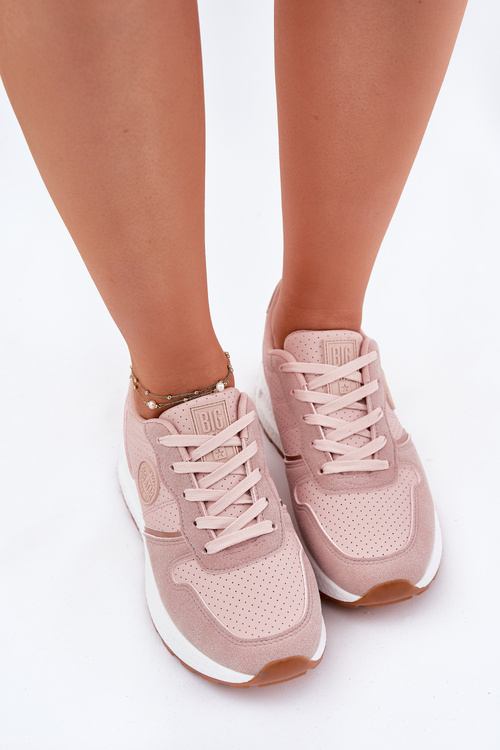 Sneakersy Damskie Na Platformie Big Star RR274489 Hi-Poly System Różowe