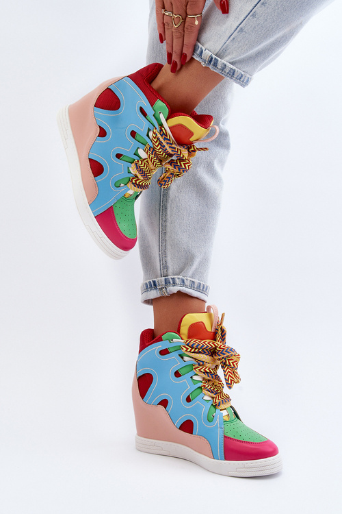 Damskie Sneakersy Na Koturnie Multikolor Leoppa