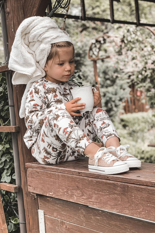 Dziecięce Brokatowe Trampki Różowe Złoto Bling-Bling