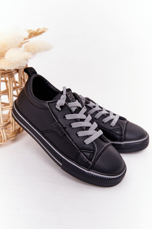 Dziecięce Skórzane Trampki BIG STAR HH374038 Czarne