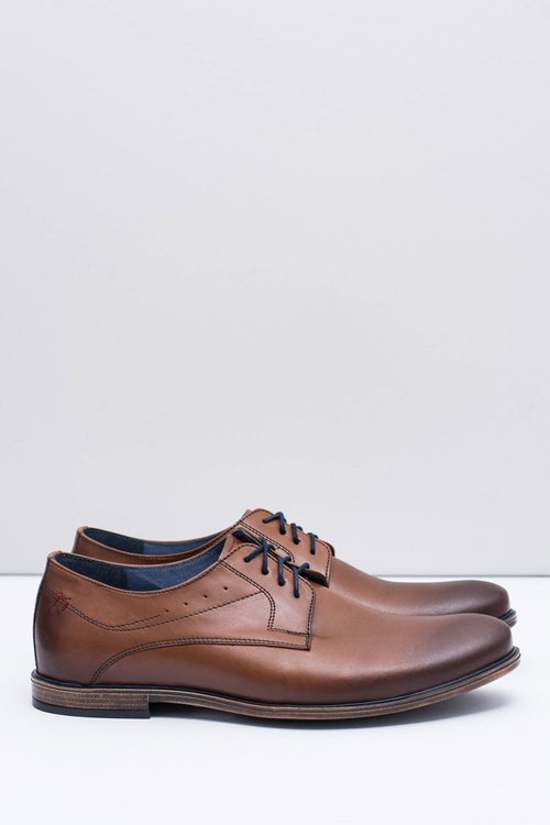 Nikopol Brązowe Skórzane Męskie Półbuty James