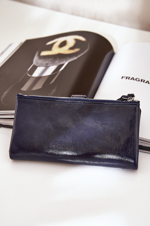 Portfel Damski Z Eko Skóry Granatowy Irinda