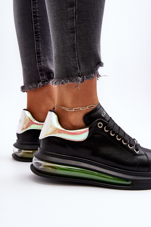 Sneakersy Damskie Skórzane GOE NN2N4030 Czarne