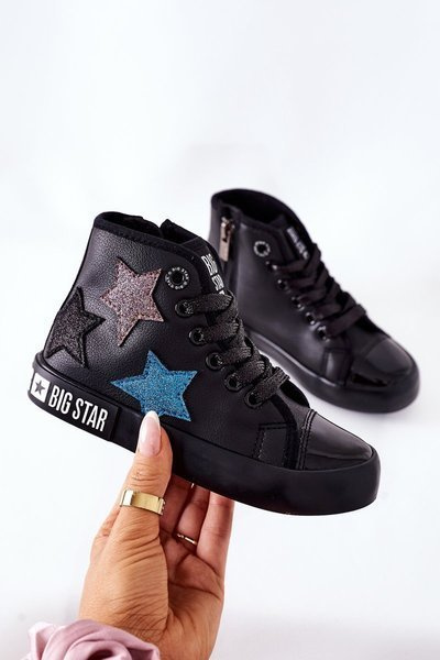 Dziecięce Wysokie Trampki Z Suwakiem BIG STAR II374028 Czarne