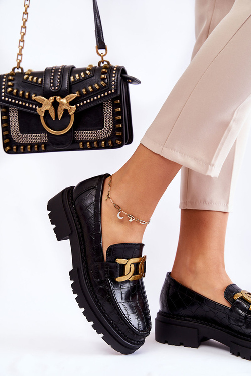 Damskie Skórzane Półbuty La.Fi 210031B-XC Czarne