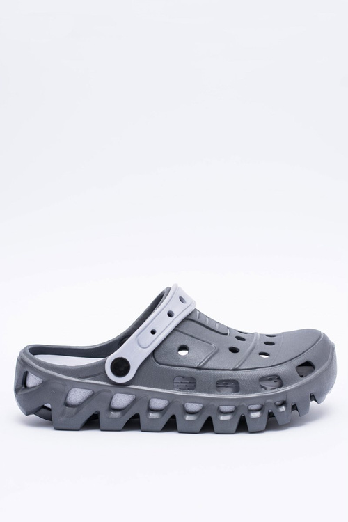 Ciemnoszare Męskie Ogrodowe Lekkie Klapki Kroksy Eva