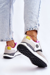 Damskie Sneakersy Sportowe Big Star KK274099 Biało-Beżowe