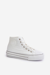 Ocieplane Trampki Damskie Na Platformie OO274A473 Białe