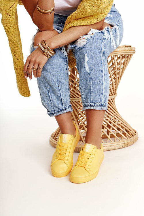 Damskie Skórzane Tenisówki BIG STAR HH274142 Żółte