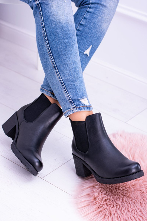 Sergio Leone Czarne Botki Na Słupku Tulso