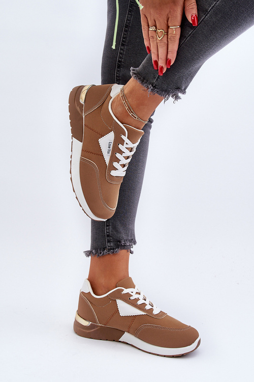 Buty Sportowe Sneakersy Damskie Brązowe Vovella