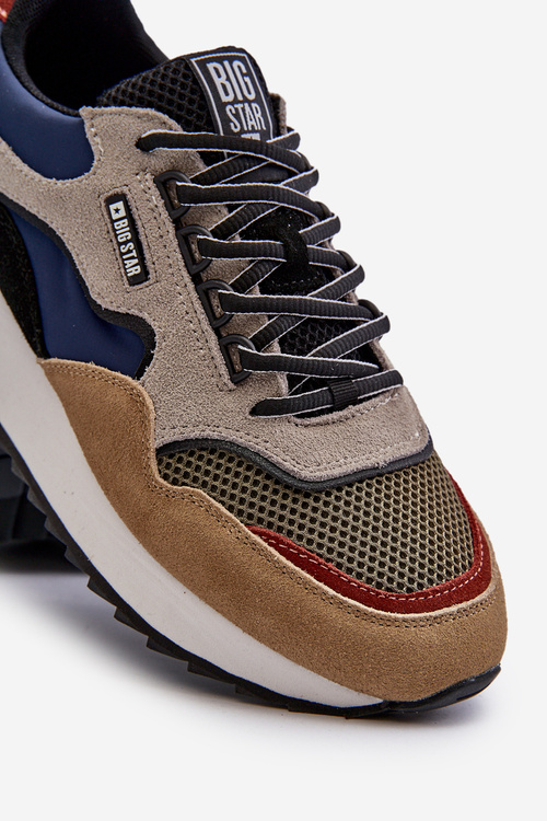 Sneakersy Męskie Big Star NN174320 Memory Foam System Beżowo-Niebieskie