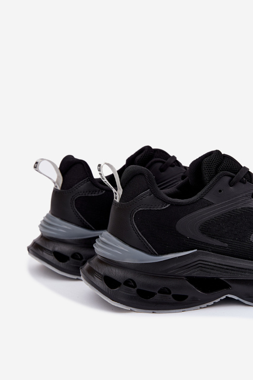 Buty Sportowe Męskie Na Platformie Big Star RR174022 Hi-Poly System Czarne