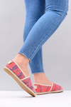 Lu Boo | Damskie Wsuwane Lniane Espadryle Aztec Koral Bimbi