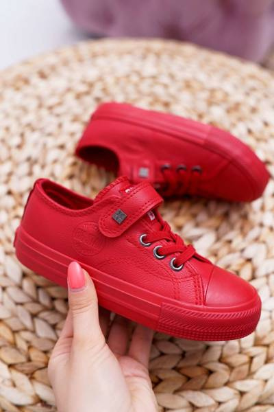 Dziecięce Skórzane Trampki BIG STAR EE374036 Czerwone