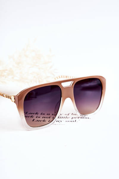 Damskie Okulary Przeciwsłoneczne Aviatory Ombre V120013 Beżowe