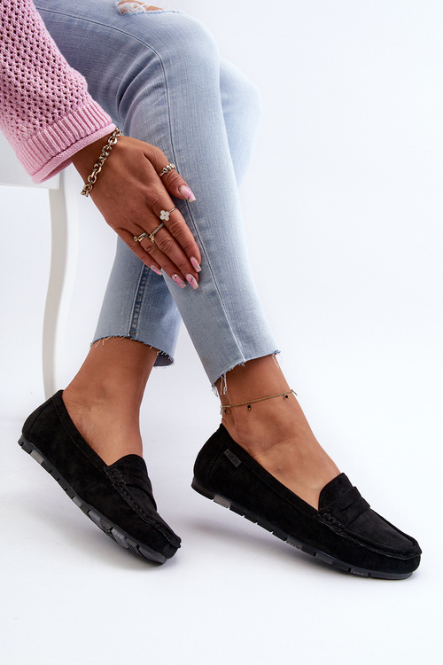 Mokasyny Damskie Eko Zamszowe Big Star NN274929 Memory Foam System Czarne