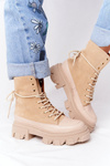 Zamszowe Botki Workery Lewski Shoes 3007-0 Piaskowe