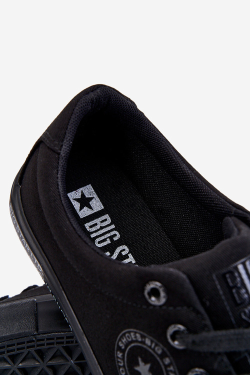 Męskie Niskie Materiałowe Trampki Big Star LL174078 Czarne