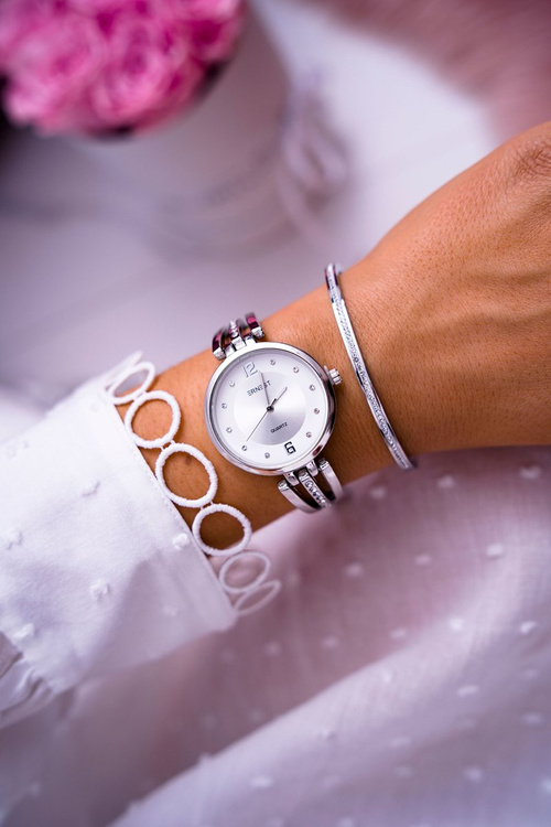 Damski Zegarek Ernest Cyrkonie Srebrny Alendi