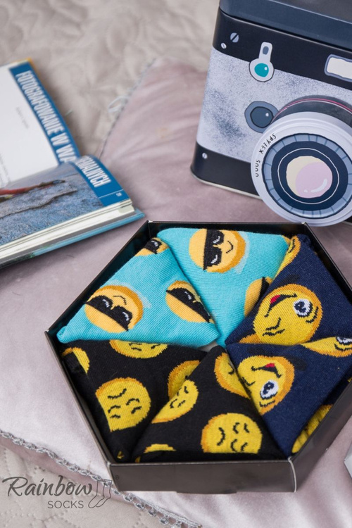 Skarpetki Rainbow Socks Emotikony Śmieszek Smuteczek Ważniak 3 Pary