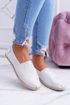 Damskie Srebrne Brokatowe Espadryle Emmera