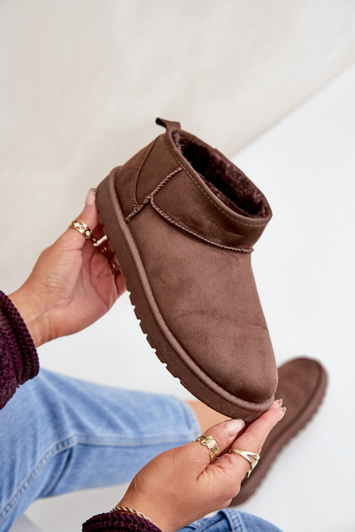 Niskie Śniegowce Z Eko Zamszu Brązowe Nelsanna