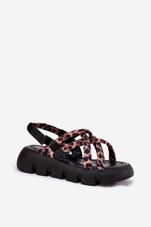 Sandały Damskie Na Platformie Z Paskami Panterka Filamira