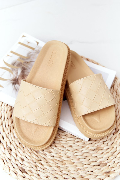 Klapki Damskie Na Platformie Big Star HH274689 Żółte