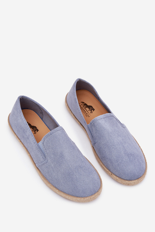 Espadryle Tenisówki Męskie Z Eko Zamszu Niebieskie Lunaria