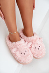 Futrzane Kapcie Damskie Z Motywem Owcy Różowe Phaeia