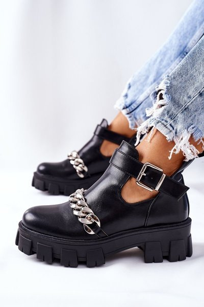 Botki Z Łańcuszkiem Czarne Torment