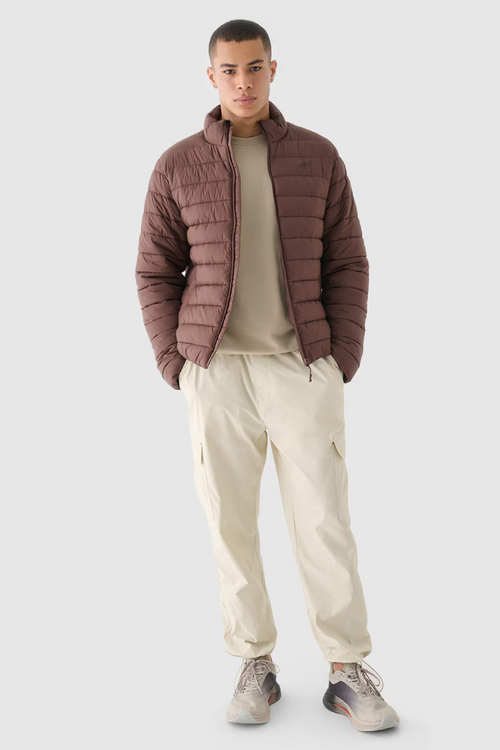 Kurtka Puchowa Męska Z Syntetycznym Wypełnieniem 4F 4FWAW24TDJAM483-80S Brązowa