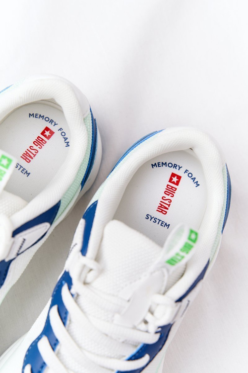 Damskie Sportowe Buty Memory Foam Big Star HH274810 Biało-Zielone