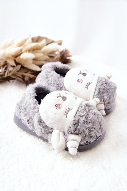 Dziecięce Papcie Baranek Szare Hollie