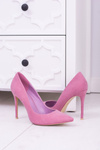 VICES Różowe Wysokie Szpilki W Szpic Zamsz Sellen