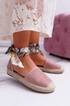 Espadryle Damskie Wiązane Wstążką Różowe Mila
