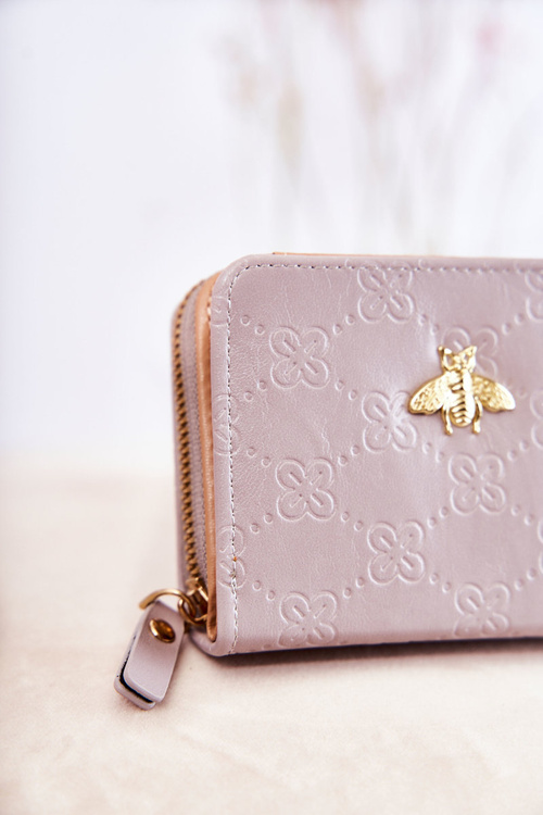 Damski Mały Portfel Z Ozdobą Szary Sanchos