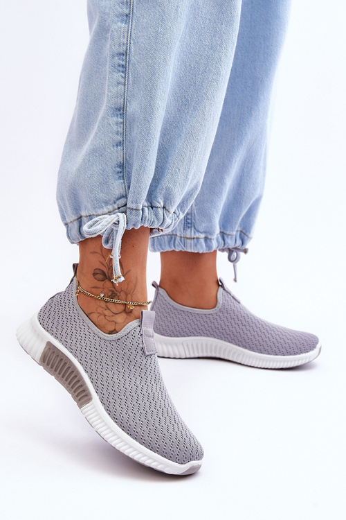 Klasyczne Wsuwane Buty Sportowe Szare Frankie
