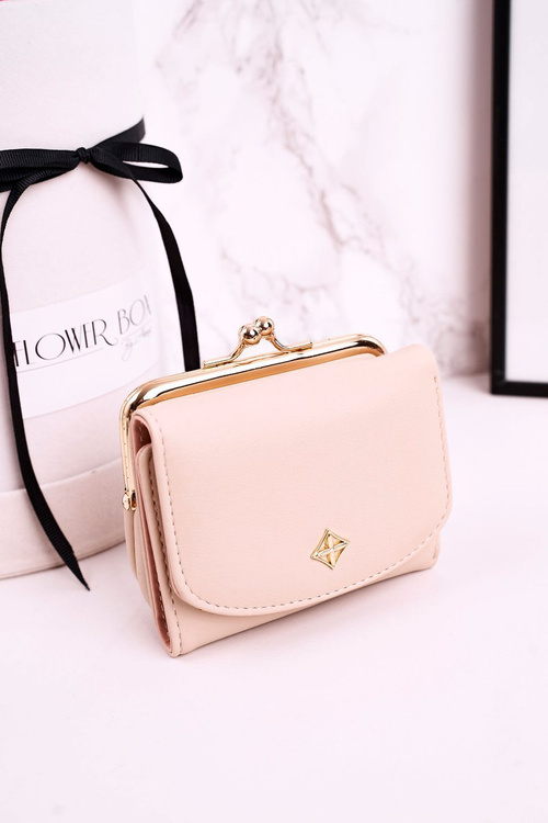 Mały Portfel Damski Zapinany Na Bigiel MILANO Ecru