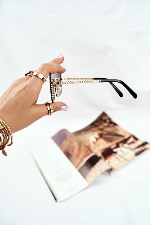 Okulary Przeciwsłoneczne Prius PRE-12 czarne Gradient Łańcuszek