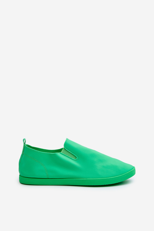 Damskie Tenisówki Trampki Slip-On Zielone Lovinia
