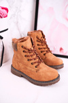 Dziecięce Botki Traperki Ocieplone Futerkiem Camel London