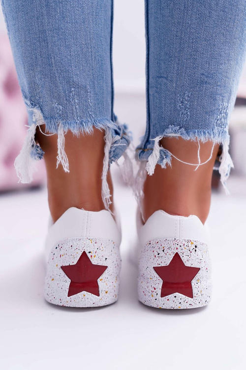 Damskie Trampki Big Star Czerwona Gwiazda Białe AA274A007